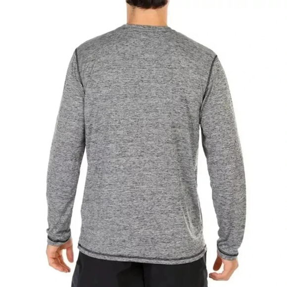 AdidasMen's Active Heathered Golf Long Sleeve Tee - Black - Picture 2 of 3